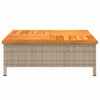 Beige Gartentisch Vincenza 70x70x25cm (Rattan und Akazienholz)