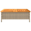Beige Gartentisch Vincenza 70x70x25cm (Rattan und Akazienholz)