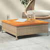 Beige Gartentisch Vincenza 70x70x25cm (Rattan und Akazienholz)
