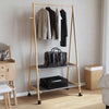 Garderobenständer mit Ablage und Rollen Teofilk 96x45,5x155,5cm (Bambus)