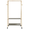 Garderobenständer mit Ablage und Rollen Teofilk 96x45,5x155,5cm (Bambus)