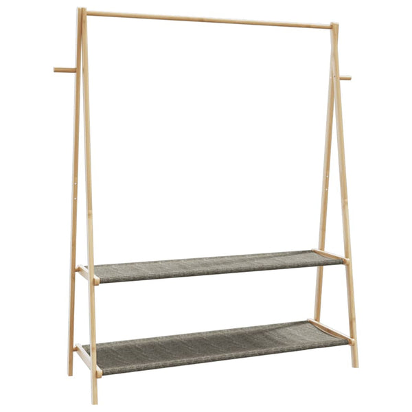 Vaateteline hyllyillä Teofilk 132x45,5x150,5cm (bambu)