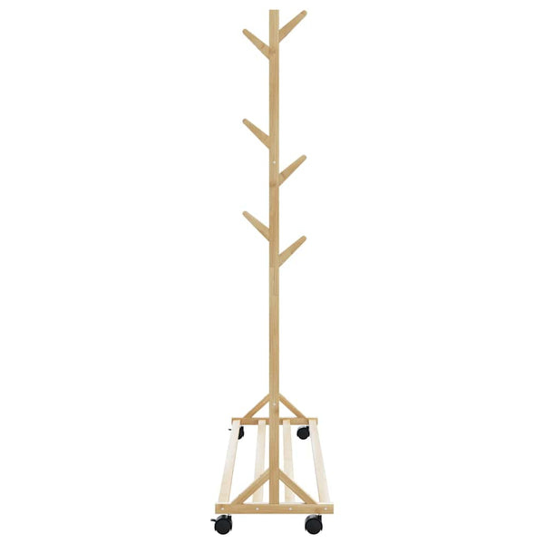 Kleiderständer Alger 100x35x157cm (mit Haken und Rollen Bambus)
