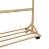 Kleiderständer Alger 100x35x157cm (mit Haken und Rollen Bambus)