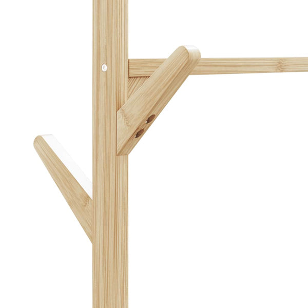 Kleiderständer mit Ablagen und Rollen Petrache 100x38x175,5cm (Bambus)