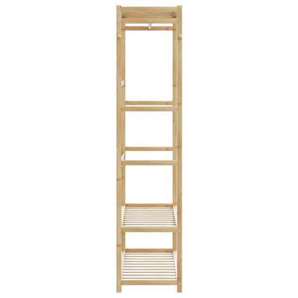 Vaateteline hyllyillä Marisena 110x40x175cm (bambu)