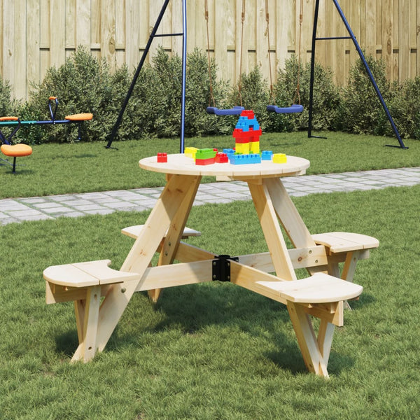 Vollständiger Kindertisch Debroah für 4 Kinder (mit Sonnenschirmloch)