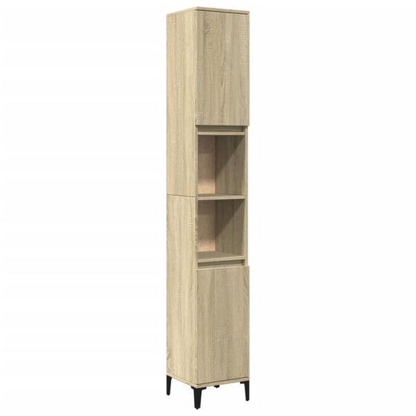Badezimmerschrank Sonoma Eiche Cinciia 30x30x190cm (Holz)
