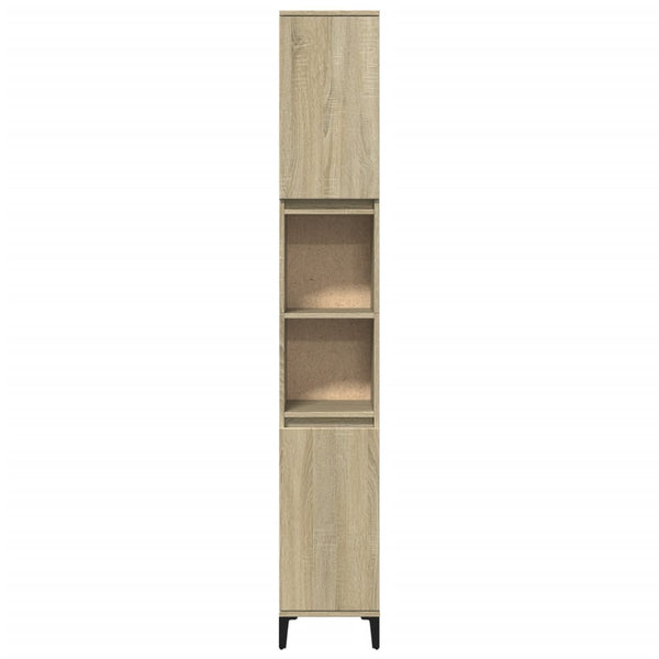 Badezimmerschrank Sonoma Eiche Cinciia 30x30x190cm (Holz)