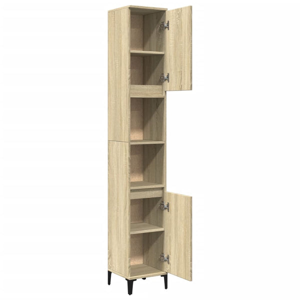 Badezimmerschrank Sonoma Eiche Cinciia 30x30x190cm (Holz)