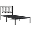 Schwarzes Metallbettgestell mit Kopfteil Sumitru 90x200cm
