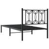 Schwarzes Metallbettgestell mit Kopfteil Sumitru 90x200cm