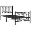 Schwarzes Metallbettgestell mit Kopfteil Sumitru 75x190cm