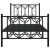 Schwarzes Metallbettgestell mit Kopfteil Sumitru 75x190cm
