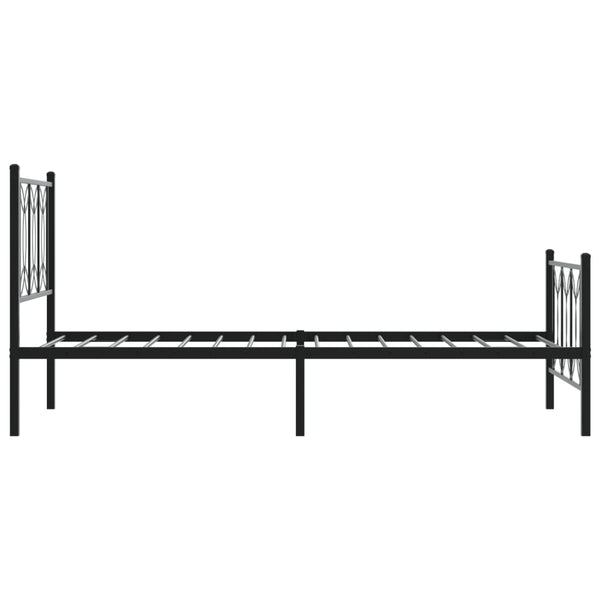 Schwarzes Metallbettgestell mit Kopfteil Sumitru 75x190cm