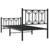 Schwarzes Metallbettgestell mit Kopfteil Sumitru 75x190cm