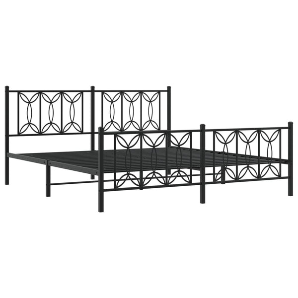 Schwarzer Metall-Bettrahmen mit Kopfteil und Fußteil Sumitru 183x213cm