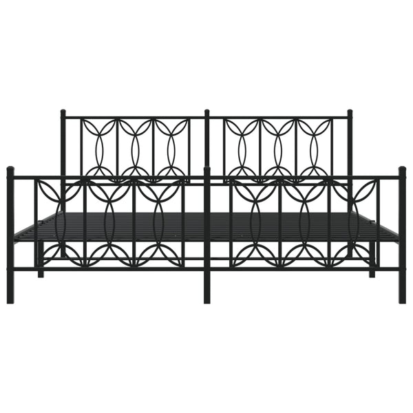 Schwarzer Metall-Bettrahmen mit Kopfteil und Fußteil Sumitru 183x213cm