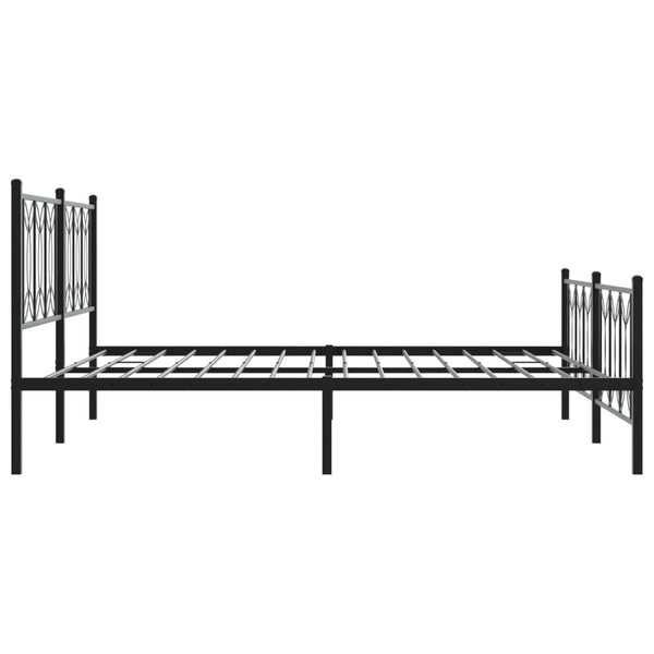 Schwarzer Metall-Bettrahmen mit Kopfteil und Fußteil Sumitru 183x213cm