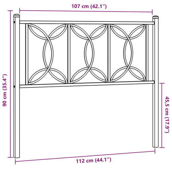 Schwarzes Metallkopfteil Chiamira 107cm