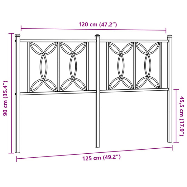 Schwarzes Metallkopfteil Chiamiran 120cm