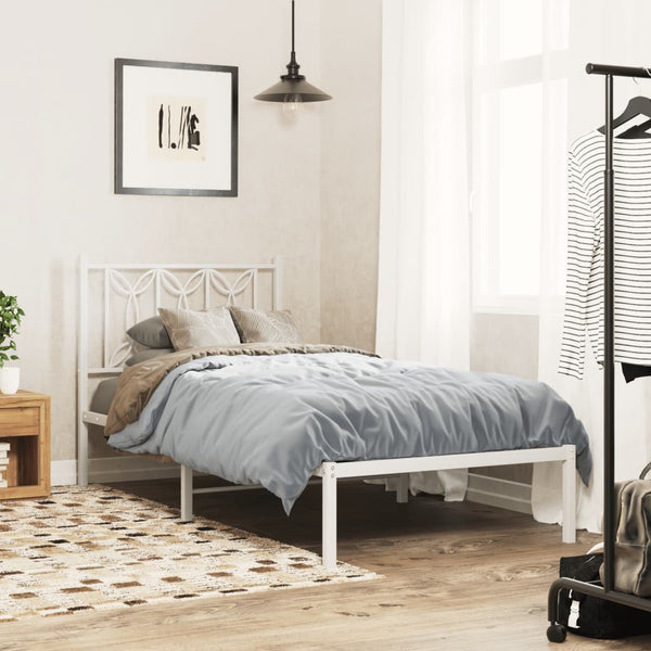 Valkoinen metallinen sängynpääty Chiamiran 75cm