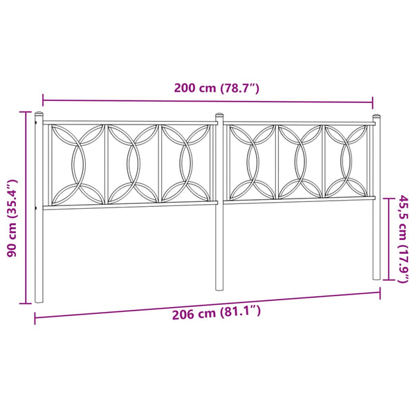 Valkoinen metallinen sängynpääty Chiamiran 200cm