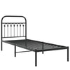 Schwarzes Metallbettgestell mit Kopfteil Sena 75x190cm