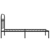 Schwarzes Metallbettgestell mit Kopfteil Sena 75x190cm