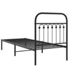 Schwarzes Metallbettgestell mit Kopfteil Sena 75x190cm