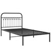 Schwarzes Metallbettgestell mit Kopfteil Sena 100x200cm