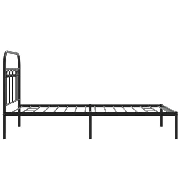 Schwarzes Metallbettgestell mit Kopfteil Sena 100x200cm