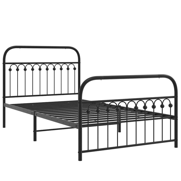 Schwarzes Metallbettgestell mit Kopfteilen Sena 107x203cm