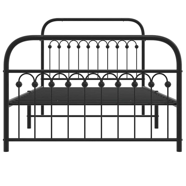Schwarzes Metallbettgestell mit Kopfteilen Sena 107x203cm