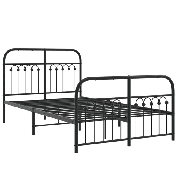 Schwarzes Metallbettgestell mit Kopfteilen Sena 120x190cm