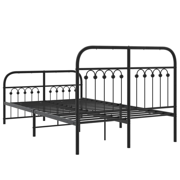 Schwarzes Metallbettgestell mit Kopfteilen Sena 120x190cm