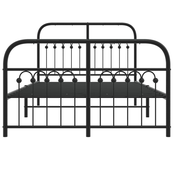 Schwarzes Metallbettgestell mit Kopfteilen Sena 120x200cm