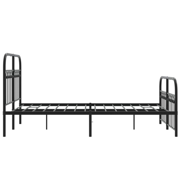 Schwarzes Metallbettgestell mit Kopfteilen Sena 120x200cm
