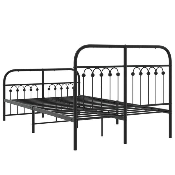 Schwarzes Metallbettgestell mit Kopfteilen Sena 120x200cm