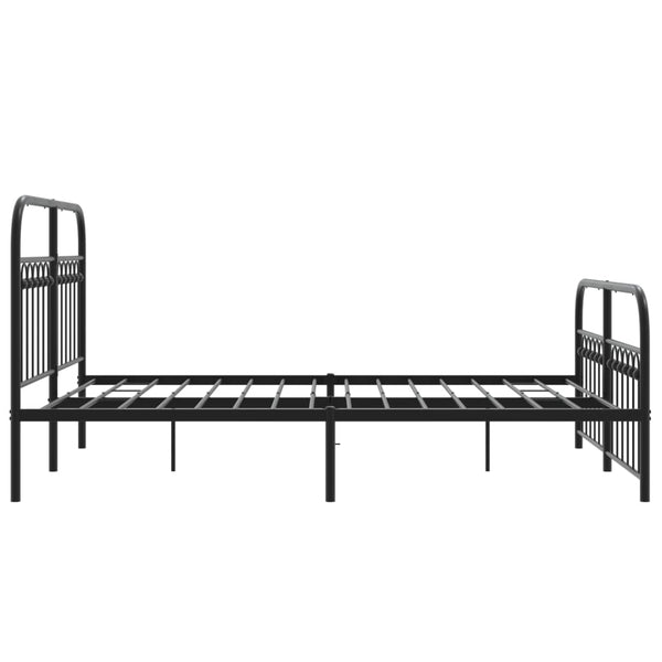 Schwarzes Metallbettgestell mit Kopfteil Sena 140x200cm