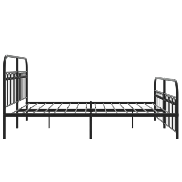Schwarzes Bettgestell aus Metall mit Kopfteil und Fußteil Sena 183x213cm