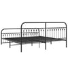 Schwarzes Metallbettgestell mit Kopfteil Sena 193x203cm