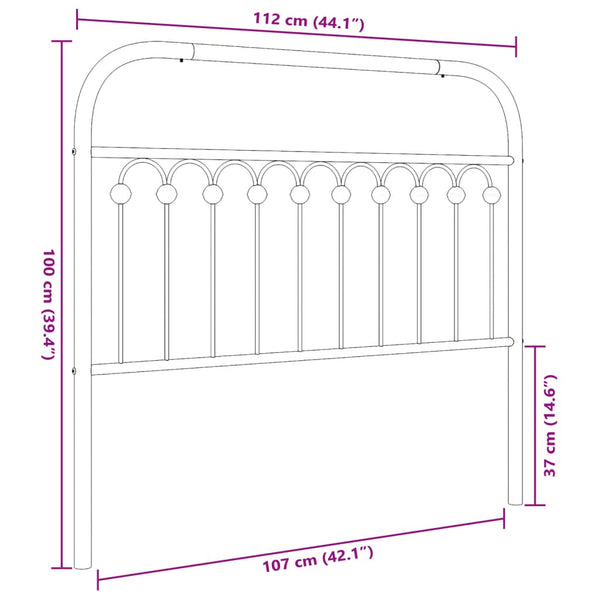 Schwarzes Metallbettkopfteil Kyriakou 107cm