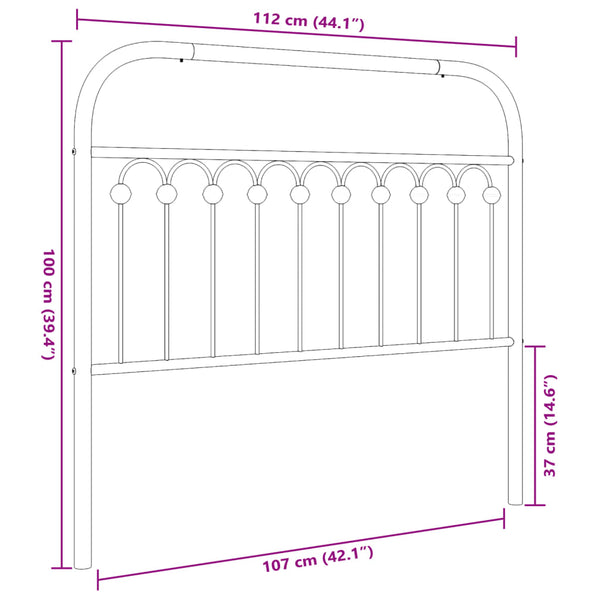 Weißes Kopfteil aus Metall Kyriakou 107cm