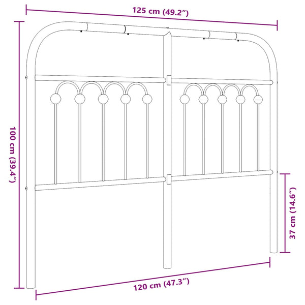 Weißes Metallkopfteil Kyriakou 120cm