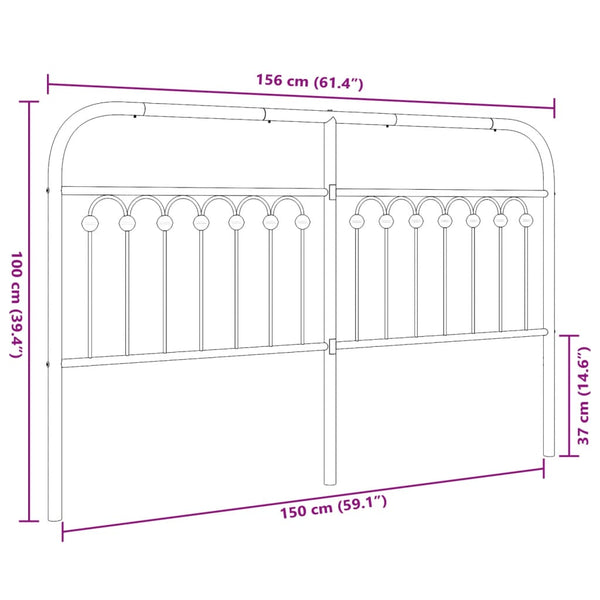 Weißes Bettkopfteil Kyriakou 150cm aus Metall