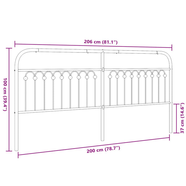 Weißes Metallkopfteil Kyriakou 200cm