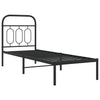 Schwarzes Metallbettgestell mit Kopfteil Atce 75x190cm