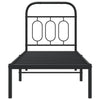 Schwarzes Metallbettgestell mit Kopfteil Atce 75x190cm
