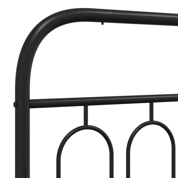 Schwarzes Metallbettgestell mit Kopfteil Atce 75x190cm